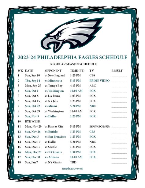 eagles schedule leak|Eagles 2024 NFL schedule tracker: Updates on。